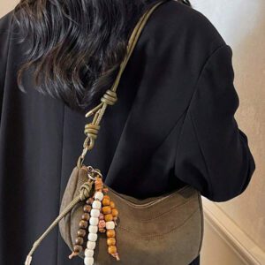 1 pièce Sac à épaule femme vintage mode couleur unie texture daim avec design croissant, fermeture éclair, convient pour un usage quotidien et une sortie, nouveau sac femme automne et hiver, meilleur sac à main d'automne, sac en daim le plus récent pour femmes, s'assortissant parfaitement aux tenues d'automne pour femmes