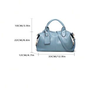 Sac de Boston de grande capacité élégant, sac à bandoulière en PU de couleur unie, sac bandoulière parfait pour le travail et les sorties shopping.