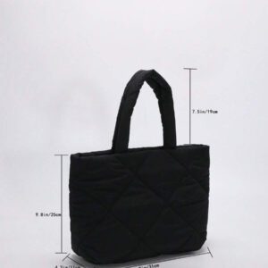Sac de courses matelassé Lingge à broderie mode, sac fourre-tout à une épaule polyvalent décontracté/professionnel, sac noir, fournitures scolaires, extérieur, voyage, sorties, sports, cadeaux pour enseignants, vacances pour adolescentes, étudiantes, hommes, femmes, doux, minimaliste, sac d'école, grande capacité, portable, pour adolescentes, étudiantes, parfait pour le bureau, le collège, le lycée, le travail, les affaires, les trajets, le bureau