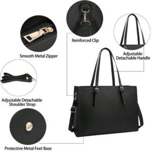 NEWHEY Sac pour ordinateur portable pour femmes, imperméable et léger, pour ordinateur portable 15,6 pouces. Sac fourre-tout pour ordinateur de bureau, grande capacité, sac de bureau professionnel pour le travail.