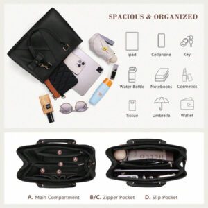 NEWHEY Sac pour ordinateur portable pour femmes, imperméable et léger, pour ordinateur portable 15,6 pouces. Sac fourre-tout pour ordinateur de bureau, grande capacité, sac de bureau professionnel pour le travail.