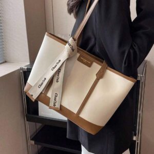 Sac à bandoulière de grande capacité de couleur unie pour les déplacements quotidiens
