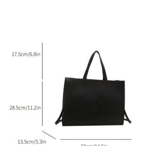 Grand sac fourre-tout de mode, sac fourre-tout de mode avec imprimé lettres, sac bandoulière minimaliste de couleur unie, sac à main décontracté pour femmes