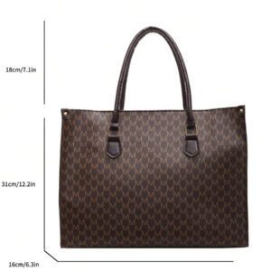 Grand sac fourre-tout de mode, sac fourre-tout de mode avec imprimé lettres, sac bandoulière minimaliste de couleur unie, sac à main décontracté pour femmes