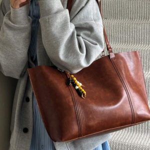 Dedoo Sac fourre-tout de navetteur Za 2025 Nouveau sac à main mode haute capacité d'été Sac ciré rétro portable (sans pendentif)