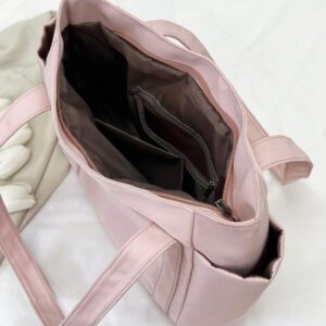 Sac fourre-tout de grande capacité à la mode, de couleur unie, minimaliste et casual
