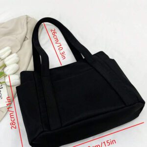 Sac fourre-tout de grande capacité à la mode, de couleur unie, minimaliste et casual
