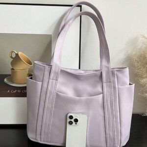 Sac fourre-tout de grande capacité à la mode, de couleur unie, minimaliste et casual
