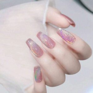 XEIJAYI Poudre de chrome pour les ongles à effet œil de chat chameleon magnétique, effet œil de chat 9D, poudre pigmentée à effet miroir - dégradé arc-en-ciel