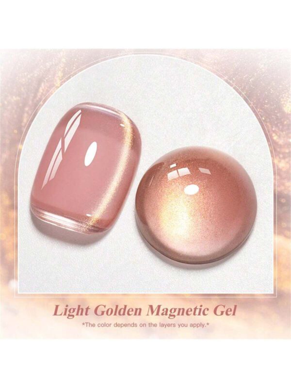 Mtssii 7 ml Vernis à ongles gel magnétique en verre doré doux pour style punk. Beau vernis à ongles gel transparent et léger comme de l'eau avec paillettes d'or. Gel UV LED à décapant pour les fournitures de manucure – Image 21