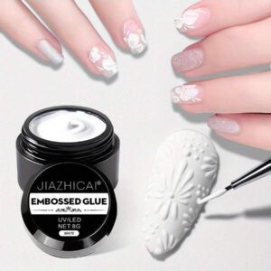 Kit de gel d'art à ongles 3D Pro de 8 g - Créez des designs époustouflants - Sculpture, peinture et dessin DIY - Vernis en gel blanc et noir pour des manucures de qualité salon chez soi