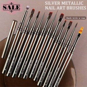 6 pièces Lot de pinceaux pour nail art en tige métallique Stylo de coloriage en gros Carré grand rond Stylo de thérapie de lumière Stylo Halo
