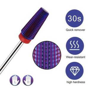 1 pièce ou 3 pièces de forets à ongles violets, convenant pour le retrait d'acrylique et de gel dur, forets multifonctions, structure robuste, outils de nail art