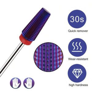 1 pièce ou 3 pièces de forets à ongles violets, convenant pour le retrait d'acrylique et de gel dur, forets multifonctions, structure robuste, outils de nail art