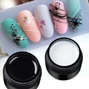 FULL BEAUTY 2 pièces 2 couleurs blanc et noir araignée Gel pour Nail Art, peinture élastique dessin araignée Gel, Nail Art DIY Gel peinture conception point à ligne dessin et peinture décoration dessiner vernis manucure