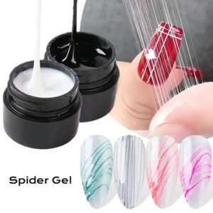 FULL BEAUTY 2 pièces 2 couleurs blanc et noir araignée Gel pour Nail Art, peinture élastique dessin araignée Gel, Nail Art DIY Gel peinture conception point à ligne dessin et peinture décoration dessiner vernis manucure