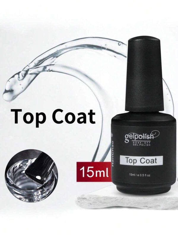 Ensemble De Base Et De Couche Supérieure, Combinaison Mate Et Brillante De 2 Pièces De 15 Ml Sans Essuyage Pour Vernis À Ongles En Gel Durcissant À La Lumière Uv/led, Manucure Artistique Pour Les Ongles De Salon De Bricolage Pour Femmes – Image 10