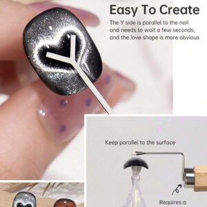 Beautizon Nailartlab 3 en 1 Aimant pour ongles en forme de Y, outils multifonctions pour manucure UV, bâtonnets magnétiques pour nail art à domicile ou en salon, DIY, fournitures pour ongles, outils pour ongles, outils de nail art, rentrée scolaire, ongles, outils pour faux ongles, outils de manucure et pédicure