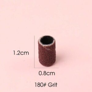 100 pièces Bandes de ponçage de 180 grains et embout de lime électrique pour manucure, tête de coupe de vernis à ongles pour machine