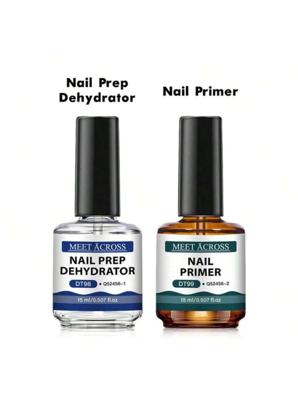 MEET ACROSS 5 pièces Ensemble de vernis à ongles en gel, 15 ml Préparateur d'ongles sans acide, Kit de Nail Art sans besoin de lampe UV LED, avec base gel 7 ml, top coat sans essuyage et top coat mat démaquillant Ensemble de manucure gel UV LED. Fournitures pour les ongles, Art des ongles DIY Salon à domicile Cadeau pour femmes – Image 19