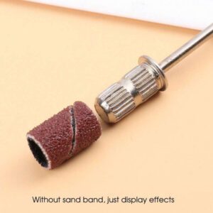 100 pièces Bandes de ponçage de 180 grains et embout de lime électrique pour manucure, tête de coupe de vernis à ongles pour machine