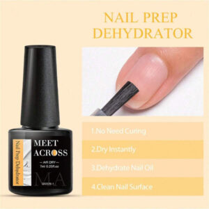 MEET ACROSS 5 pièces Ensemble de vernis à ongles en gel, 15 ml Préparateur d'ongles sans acide, Kit de Nail Art sans besoin de lampe UV LED, avec base gel 7 ml, top coat sans essuyage et top coat mat démaquillant Ensemble de manucure gel UV LED. Fournitures pour les ongles, Art des ongles DIY Salon à domicile Cadeau pour femmes