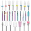 26 pièces Ensemble de forets à ongles, forets en céramique professionnels de 3/32 pouces pour lime à ongles, forets Efile pour manucure et pédicure, forets pour retirer les ongles en acrylique et gel, pour usage domestique et salon