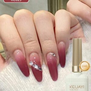 XEIJAYI XEIJAYI 1 pièce Vernis à Ongles au Gel Noir 15 ml, Nail Art toute saison, Vernis à Ongles en Gel Soak Off Led, Manucure de Salon Maison DIY, Cadeaux pour Ongles pour Femmes Filles