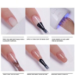 XEIJAYI XEIJAYI 1 pièce Vernis à Ongles au Gel Noir 15 ml, Nail Art toute saison, Vernis à Ongles en Gel Soak Off Led, Manucure de Salon Maison DIY, Cadeaux pour Ongles pour Femmes Filles