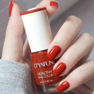 1 pièce / 8ml, vernis à ongles mat orange brûlant à décoller, imperméable, sans cuisson, plus rapide que le vernis à ongles en gel, vernis UV pailleté brillant, convenant pour le vernis à ongles DIY du salon à domicile