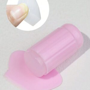 2 pièces/set Kit de tampon et grattoir en silicone pour nail art français, comprenant un grattoir transparent, un outil de peinture et d'impression par transfert en silicone pour manucure, fournitures pour ongles, outils pour ongles, outils de nail art, rentrée scolaire, ongles, outils pour ongles à clipser
