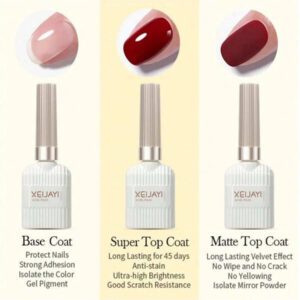 XEIJAYI Vernis À Ongles En Caoutchouc Mat Russe, 15ml, Joint Uv Néon Y2k, Design Artistique Esthétique, Couche De Base Mate, Gel Populaire Pour Nail Art, Manucure, Bricolage, Salon, Cadeau Pour Fille