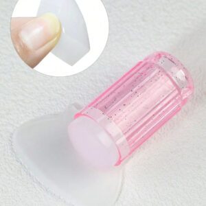 2 pièces/set Kit de tampon et grattoir en silicone pour nail art français, comprenant un grattoir transparent, un outil de peinture et d'impression par transfert en silicone pour manucure, fournitures pour ongles, outils pour ongles, outils de nail art, rentrée scolaire, ongles, outils pour ongles à clipser
