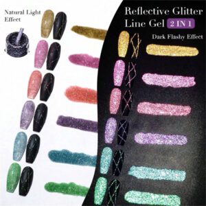 Ensemble de 4 pièces vernis à ongles en gel de doublure de peinture, vernis à ongles en gel métallique miroir, vernis à ongles en gel noir blanc avec ligne d'araignée peinte, pour l'art des ongles, le dessin acrylique, la conception des ongles français, kit de manucure de salon de maison pour femmes