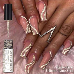 Ensemble de 4 pièces vernis à ongles en gel de doublure de peinture, vernis à ongles en gel métallique miroir, vernis à ongles en gel noir blanc avec ligne d'araignée peinte, pour l'art des ongles, le dessin acrylique, la conception des ongles français, kit de manucure de salon de maison pour femmes