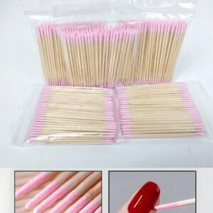 Environ 100 pièces/paquet Bâtonnet en bois à double tête pour essuyer le vernis à ongles, petit embout double tête pour outils de beauté de maquillage des sourcils tatoués pour essuyer, 1/2/3/4/5/10/20 paquets pour la méthode d'emballage, fournitures pour ongles, outils pour ongles, outils pour nail art, rentrée scolaire, ongles, outils pour ongles pour les faux ongles