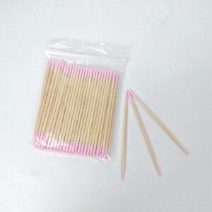 Environ 100 pièces/paquet Bâtonnet en bois à double tête pour essuyer le vernis à ongles, petit embout double tête pour outils de beauté de maquillage des sourcils tatoués pour essuyer, 1/2/3/4/5/10/20 paquets pour la méthode d'emballage, fournitures pour ongles, outils pour ongles, outils pour nail art, rentrée scolaire, ongles, outils pour ongles pour les faux ongles