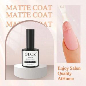 GLOZ Vernis top coat mat - Vernis top coat mat sans essuyage Gel UV à tremper dans une lampe à ongles. Vernis à ongles de Noël mat et fini . Coffret cadeau pour femmes