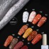 MIANEL 12 ml/pièce Vernis à ongles gel scintillant à l'aspect diamant brisé, style flash automnal 2025. Nouveaux vernis gel rouges brillants, pour ongles blancs, rouges, violets, verts, noirs, sous lampe UV. Fournitures pour manucure, vernis marron, pour Halloween, Noël, usage spécial en salon de beauté.