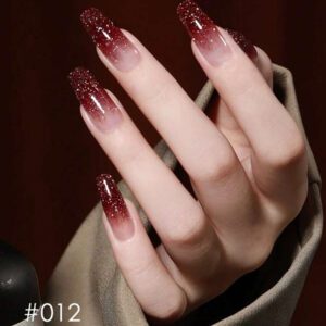 MIANEL 12 ml/pièce Vernis à ongles gel scintillant à l'aspect diamant brisé, style flash automnal 2025. Nouveaux vernis gel rouges brillants, pour ongles blancs, rouges, violets, verts, noirs, sous lampe UV. Fournitures pour manucure, vernis marron, pour Halloween, Noël, usage spécial en salon de beauté.
