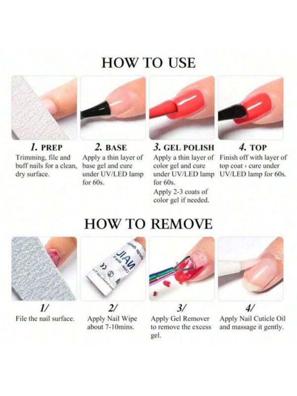 Ensemble de vernis à ongles en gel FTMY de 6 pièces - Kit de vernis à gel de 6 couleurs avec couche de base et couche supérieure mate ou brillante, cadeau pour femmes de la série violette – Image 11