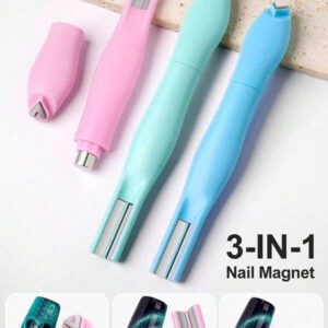 2 pièces Aimants pour ongles gel effet œil de chat 4 en 1, outils multifonctions pour manucure UV, fleurs, bâtonnets magnétiques pour salon de beauté et DIY à domicile, fournitures pour ongles, outils pour ongles, outils de nail art, rentrée scolaire, ongles, outils pour faux ongles