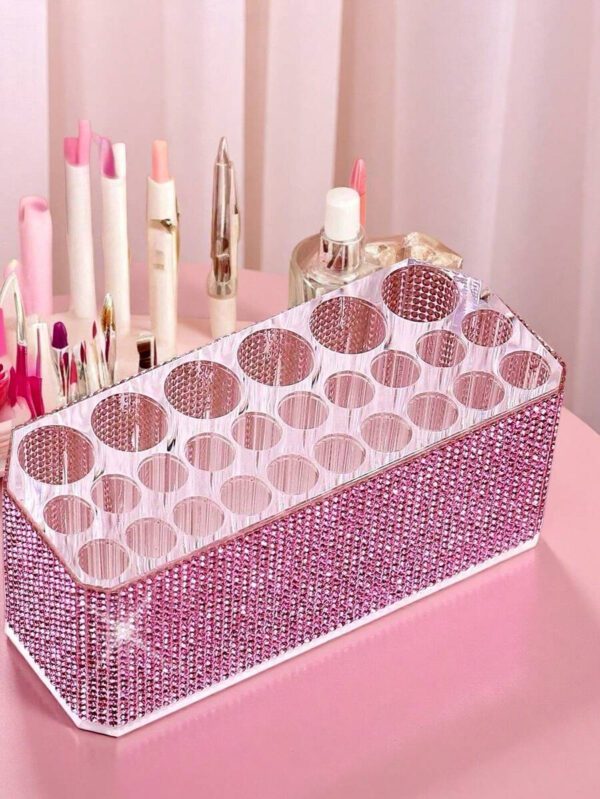 1 pièce Support à stylo pour rangement des ongles en acrylique cristal à 26 trous – Image 6