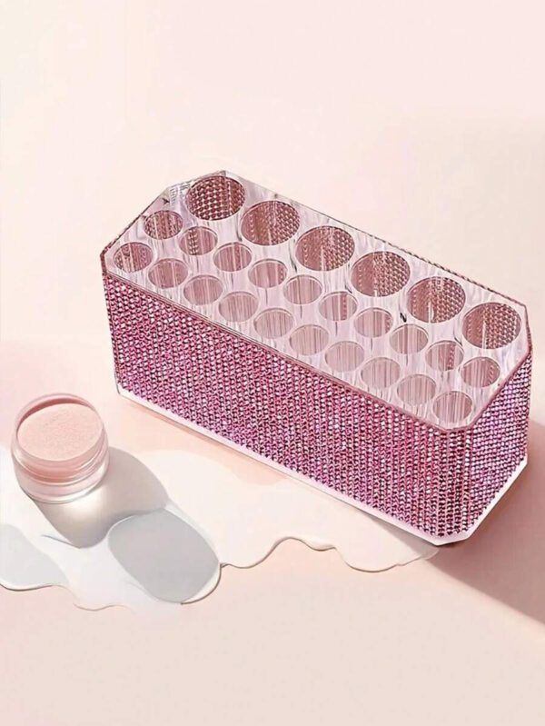 1 pièce Support à stylo pour rangement des ongles en acrylique cristal à 26 trous – Image 7