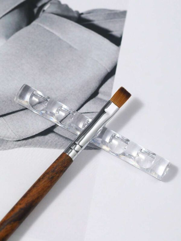 1 pièce Support en acrylique transparent à 5 fentes pour pinceaux à ongles, support multirangs transparent, organisateur de rangement pour outils de peinture des ongles, présentoir pour salon de manucure – Image 4