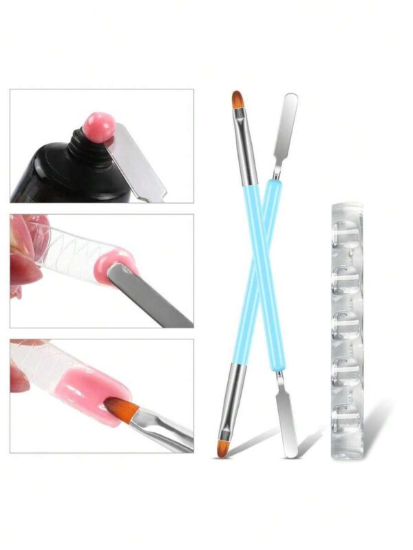 1 pièce Support en acrylique transparent à 5 fentes pour pinceaux à ongles, support multirangs transparent, organisateur de rangement pour outils de peinture des ongles, présentoir pour salon de manucure – Image 6