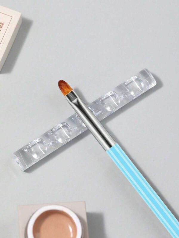 1 pièce Support en acrylique transparent à 5 fentes pour pinceaux à ongles, support multirangs transparent, organisateur de rangement pour outils de peinture des ongles, présentoir pour salon de manucure – Image 9