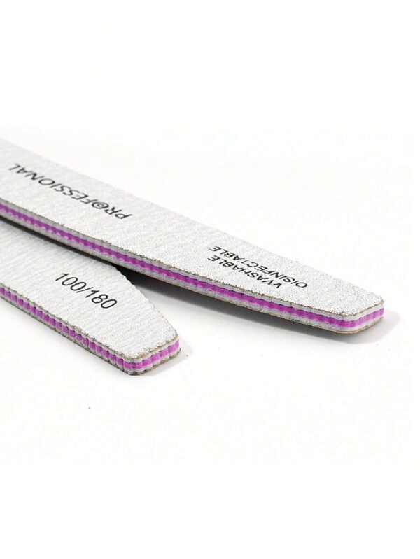 15 pièces/25 pièces/50 pièces Limes à ongles professionnelles en demi-lune avec des bandes de limes à ongles de grains 80/80, 100/180 – Image 9