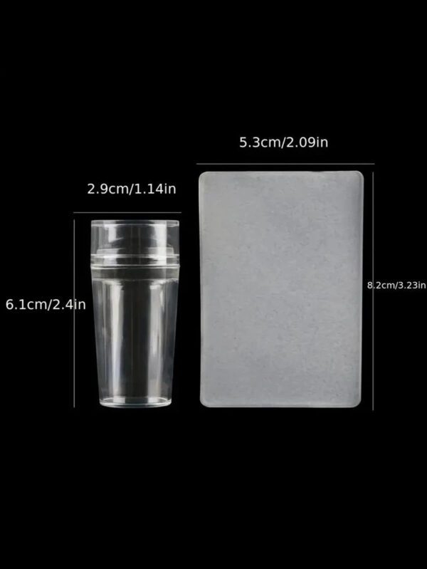 Créez des French manucures parfaites instantanément avec un tampon et un grattoir en silicone transparent, fournitures pour ongles, outils pour ongles, outils pour nail art, rentrée scolaire, ongles, outils pour ongles à clipser – Image 3