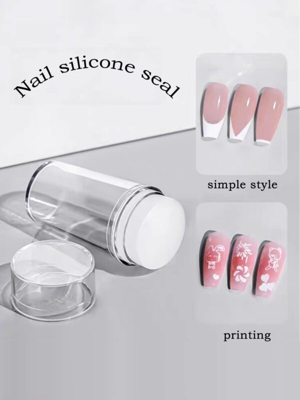 Créez des French manucures parfaites instantanément avec un tampon et un grattoir en silicone transparent, fournitures pour ongles, outils pour ongles, outils pour nail art, rentrée scolaire, ongles, outils pour ongles à clipser – Image 9